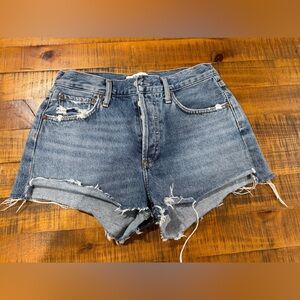 Denim Blue Women's Distressed Shorts